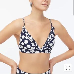 J Crew Factory Printed ruffle bikini top AW819